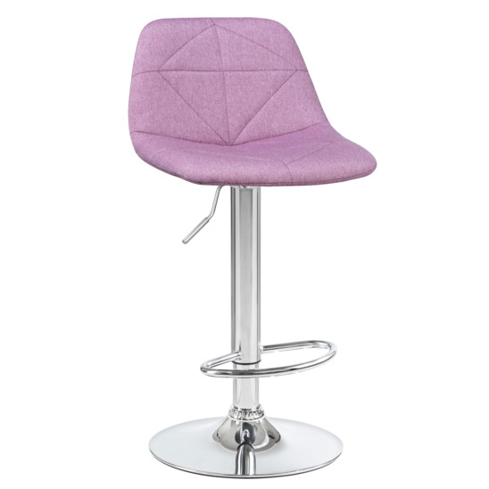 Барный стул СИЕНА, хром сталь, рогожка фиолетовый - фото 1