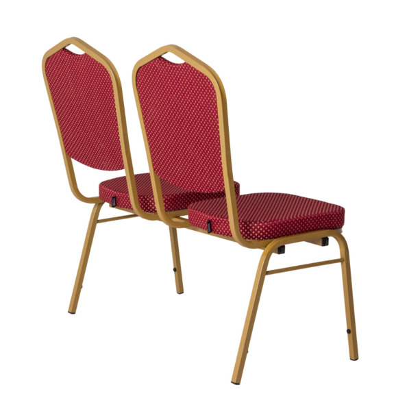 Секция стульев Хит, жаккард корона красная, каркас золото - фото 7