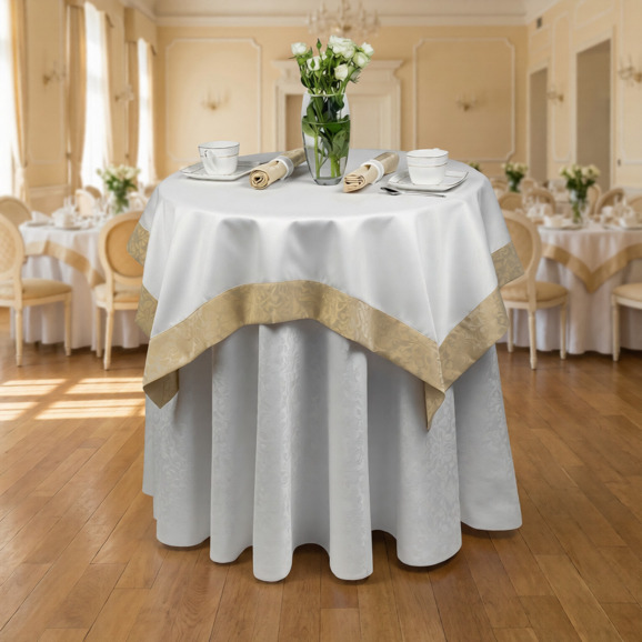 Комплект мебели и текстиля на 2 персоны, белый, золотистый - фото 2