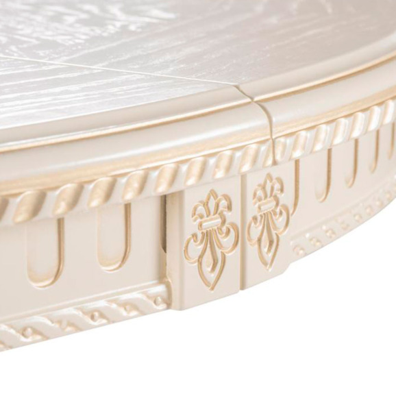 Деревянный стол Нозеан круглый бежевый / золото - фото 7