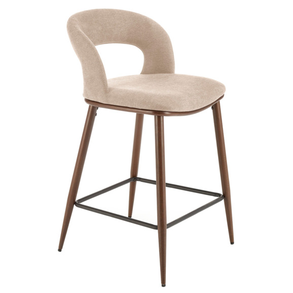 Стул барный Rend, бежевый, орех Стул барный Rend, бежевый, орех - фото 1