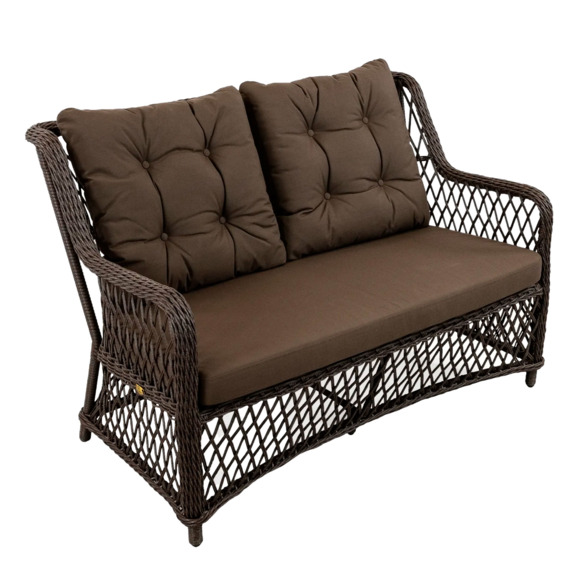 Диван Тивио, шоколад металлик, ротанг - фото 1