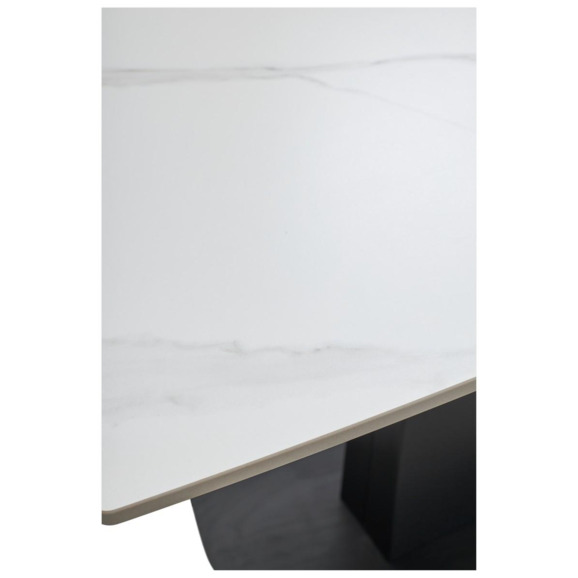 Стол BALDE 140 MATT WHITE MARBLE SOLID CERAMIC / BLACK - фото 10