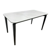 Фотография товара Стол обеденный Flora, 140х80х75, белая керамика, черный от компании ChiedoCover.