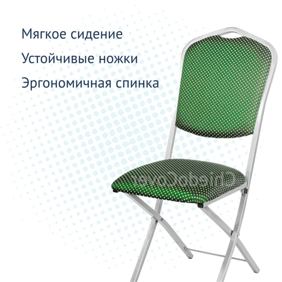 Стул Хит 20мм складной, серебро, корона зеленая - фото 3