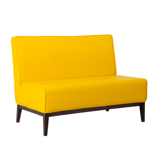 Диван Neo, экокожа Galaxy yellow, каркас бук морилка черная - фото 1