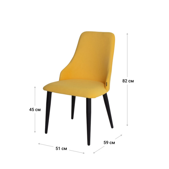 Стул Аэр, велюр Velutto 40, металл 40*20 RAL 9005 - фото 8