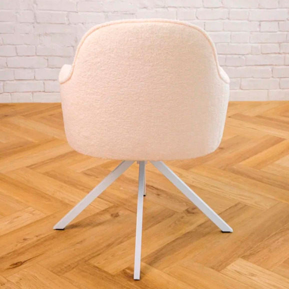 Кресло Сета, пирамида, молочный, белый, букле - фото 4