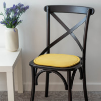 Настоящее фото товара Подушка на стул овальная желтая, произведённого компанией ChiedoCover