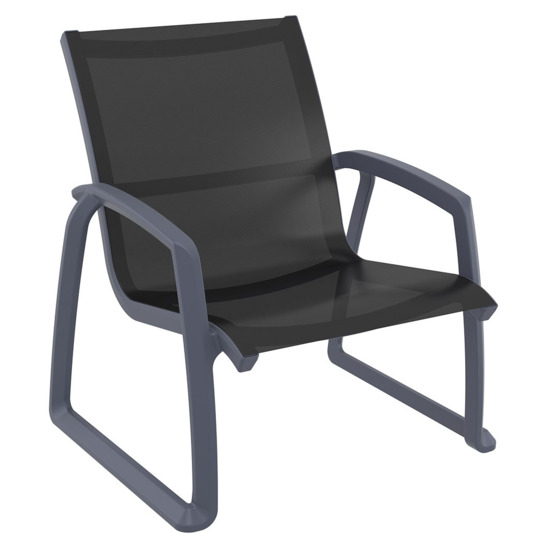 Кресло пластиковое Фронте, темно-серый, черный - фото 1
