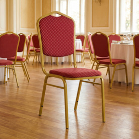 Фотография в интерьере товара Стул Хит 20 Лайт, жаккард корона красная, каркас золото глянец от компании ChiedoCover.