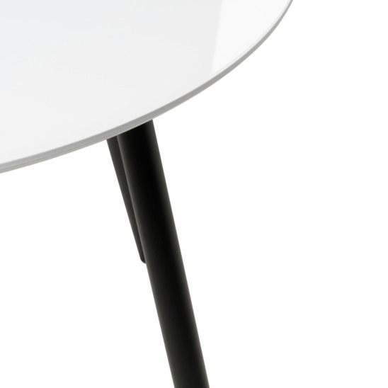 Стеклянный стол Анселм черные ноги, белый - фото 4