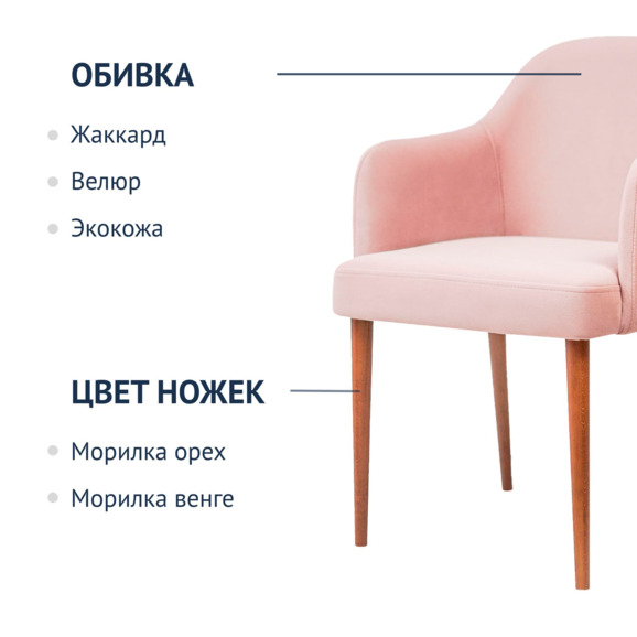 Стул Тюльпан без прострочки, велюр selesta 27, светлый орех - фото 4