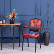 Фотография в интерьере товара Стул Хит 25 с подлокотниками, каркас черный муар, с принтом Collapse от компании ChiedoCover.