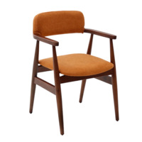 Фотография Стул Nella, орех светло-коричневый, рогожка терракот от производителя ChiedoCover, картинка продукции, реальное фото товара Настоящее фото товара Стул Nella, орех светло-коричневый, рогожка терракот, произведённого компанией ChiedoCover