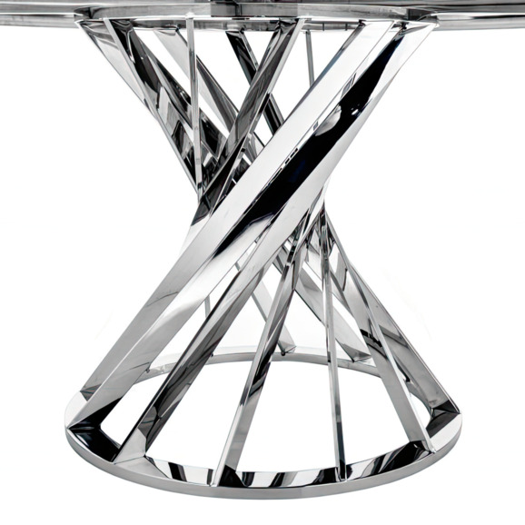 Стол стеклянный Twist steel / white - фото 3