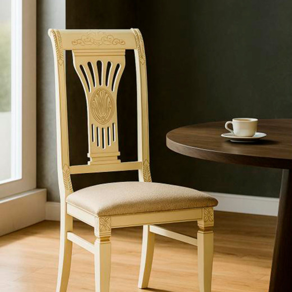 Деревянный стул Roy слоновая кость / золото патина - фото 10