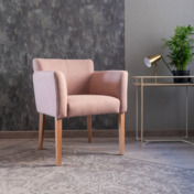 Фотография в интерьере товара Кресло Камила, ткань Jazz 11 Flamingo, ножки белёный дуб от компании ChiedoCover.