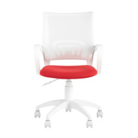 Кресло офисное TopChairs ST-BASIC-W красный, белая спинка