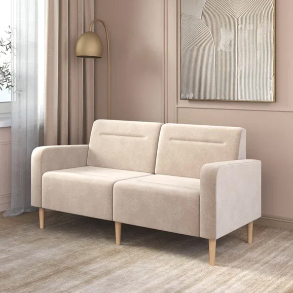 Диван Папилла, велюр, 162 см, бежевый - фото 4