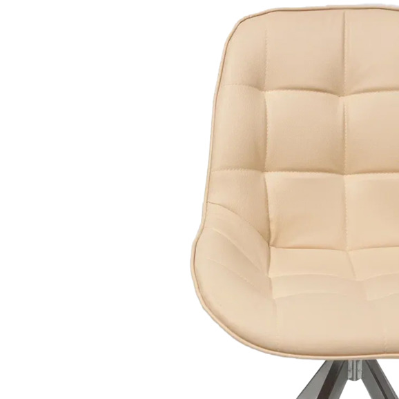 Стул Мускус, пирамида, кожа, бежевый, серебряный - фото 6