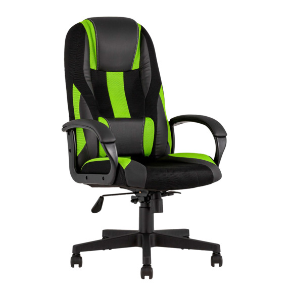 Кресло игровое TopChairs ST-CYBER 9 черный/зеленый - фото 1