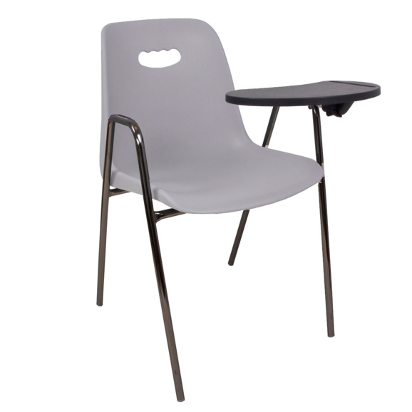 Стул VENEZIA (НА 4 НОЖКАХ С ПОДЛОКОТНИКАМИ И СТОЛИКОМ - BLACK), серый Стул VENEZIA (НА 4 НОЖКАХ С ПОДЛОКОТНИКАМИ И СТОЛИКОМ - BLACK), серый - фото 1