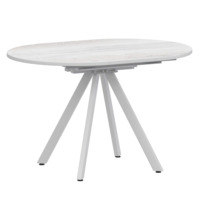 Настоящее фото товара Стол раздвижной Лаки мини 900+300мм, фрост, белый муар, произведённого компанией ChiedoCover