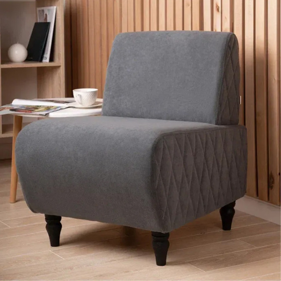 Кресло Лотик велюр, светло-серый - фото 5