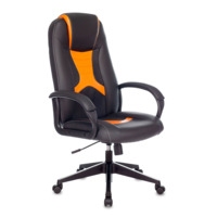 Настоящее фото товара Кресло игровое TopChairs ST-CYBER 8, черный/ оранжевый экокожа, крестовина пластик, произведённого компанией ChiedoCover