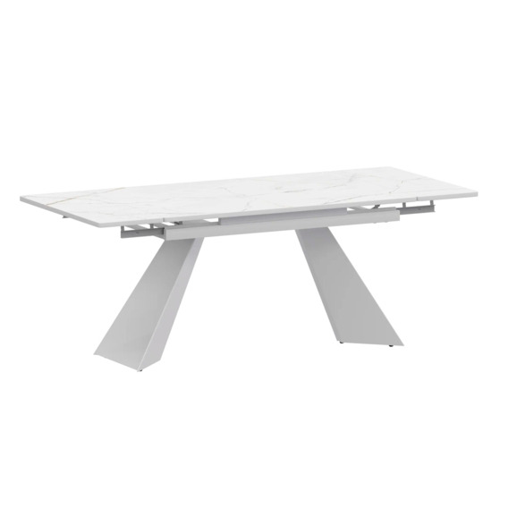 Стол раздвижной Дуит 1200х800+300, азул, белый муар - фото 1