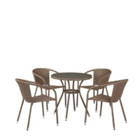 Настоящее фото товара Комплект мебели Альме, Light brown, 4 стула, произведённого компанией ChiedoCover