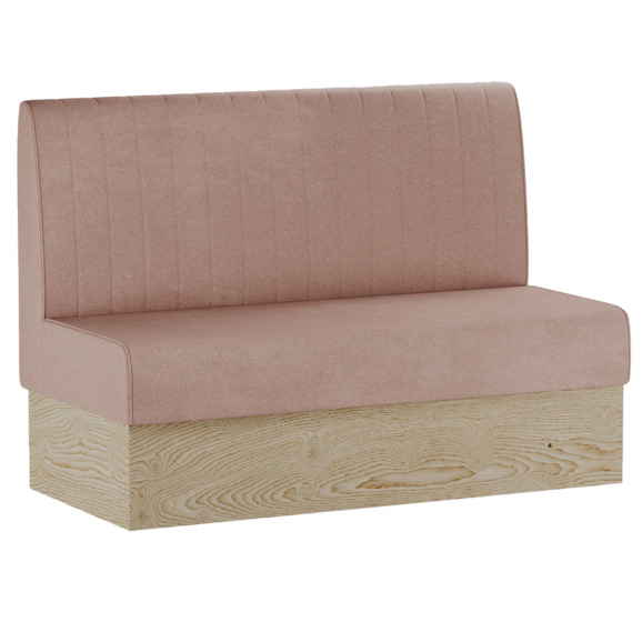 Диван Мистик, велюр Nuvola 62 розовый, ЛДСП Кроношпан Плитторг Дуб Сонома - фото 1