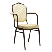 Фотография товара Стул Хит 20мм, с подлокотниками и широким сиденьем, арш бежевый, коричневый от компании ChiedoCover.