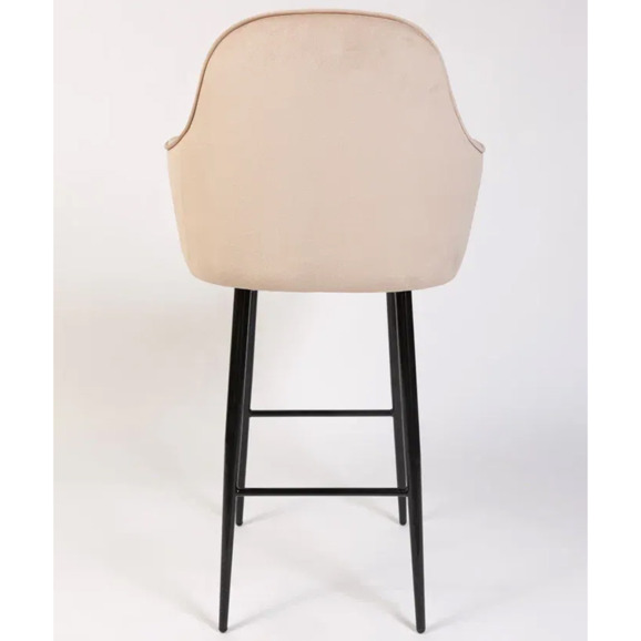 Кресло Сета, барные ножки, бежевый, черный, велюр - фото 6