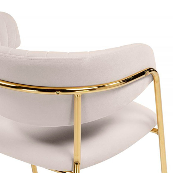 Стул на металлокаркасе Kamelia бежевый / золотой Стул на металлокаркасе Kamelia бежевый / золотой - фото 7