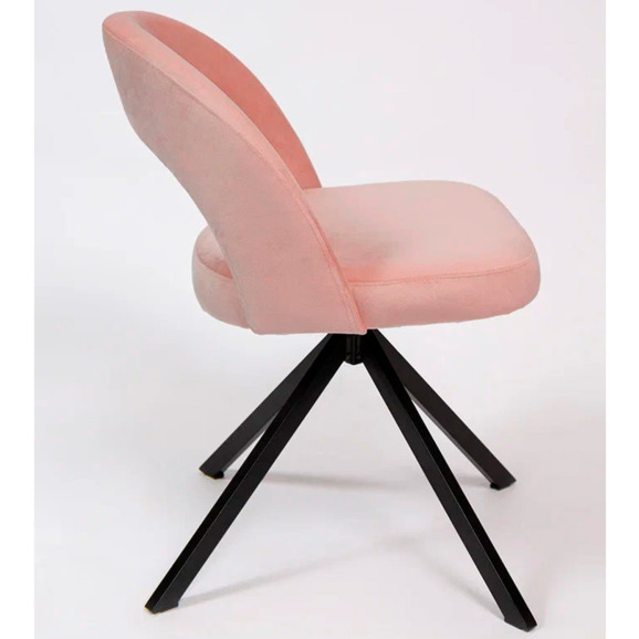 Стул Пиннате, пирамида, поворотный, розовый, черный, велюр - фото 3