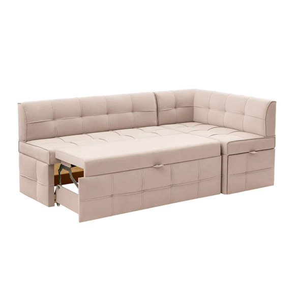 Угловой диван для кухни Атлант Плюс, бежевый, правый - фото 3