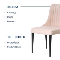 Фотография товара Стул Kongsberg, нежно-розовый велюр, ножки черные от компании ChiedoCover.
