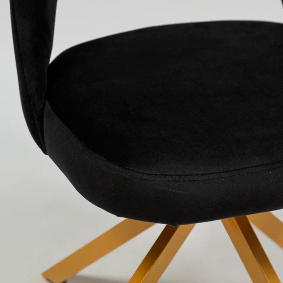 Стул Пиннате, пирамида, черный, золотой, велюр - фото 7