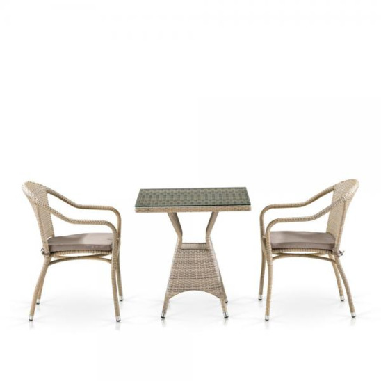 Комплект мебели Вэлли, латте, 2 стула, квадратная столешница - фото 1