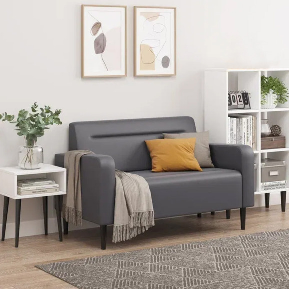 Диван Папилла, экокожа, 132 см, серый - фото 4