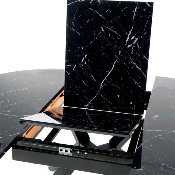 Стол раскладной Chord, черный мрамор, ножки черные - фото 6