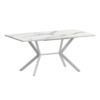 Стол раздвижной Сири 1200+300, мрамор белый, белый муар