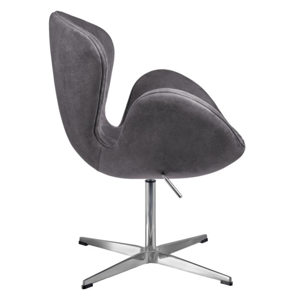 Кресло Swan style chair, тёмно-серый, искусственная замша - фото 3