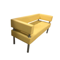 Настоящее фото товара Диван Сантур трехместный, бледно-желтый, произведённого компанией ChiedoCover