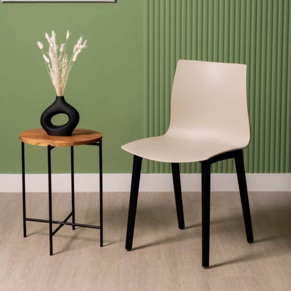 Стул Rune, светло-бежевый, черный - фото 2