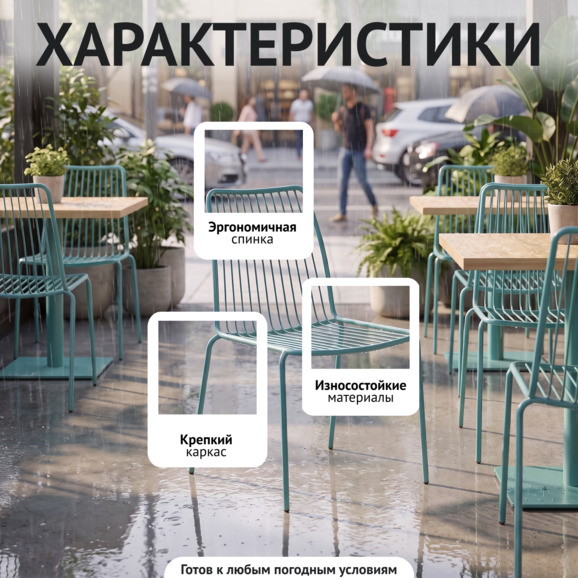 Стул Лион, бирюзовый - фото 2