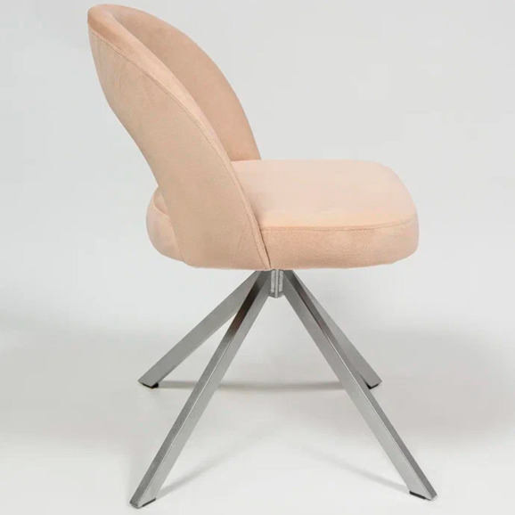 Стул Пиннате, пирамида, бежевый, серебро, велюр - фото 3