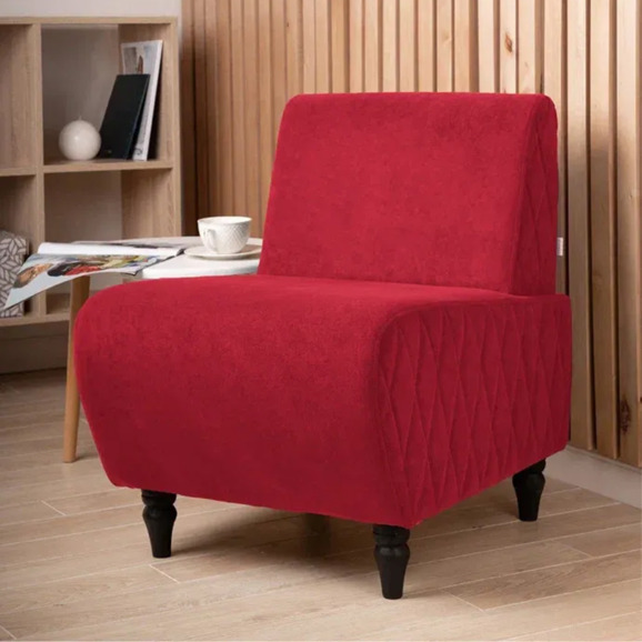 Кресло Лотик велюр, красный - фото 5